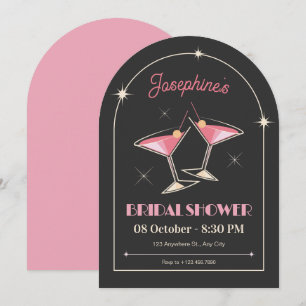 Vintage Cocktail sparkle bridal shower Invitation