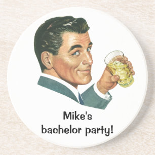 Vintage Cocktails Beverages, Man Drinking Drinks Coaster