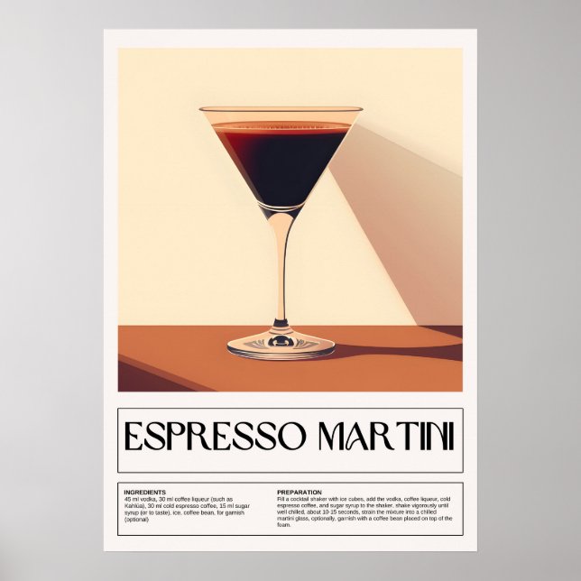 Vintage Cocktails: Espresso Martini Poster (Front)