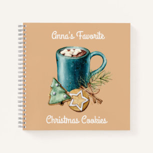 Vintage Cocoa and Cookies Christmas Recipe Notebook