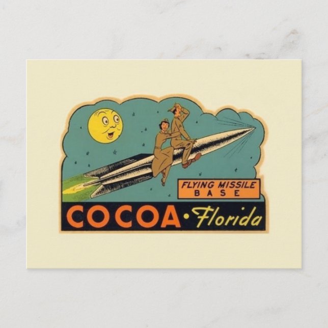 Vintage Cocoa Florida Missile Base Postcard (Front)