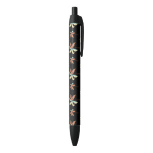 Vintage Coconut Palm Sunset Tropical Paradise Black Ink Pen