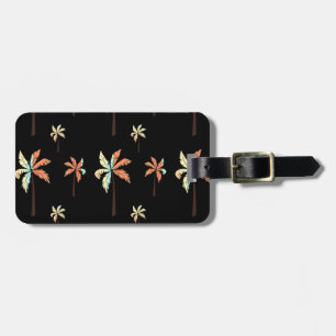 Vintage Coconut Palm Sunset Tropical Paradise Luggage Tag