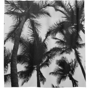 VINTAGE COCONUT PALM TREE SHOWER CURTAIN
