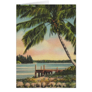 Vintage Coconut Palms Tropical Breeze Sunset