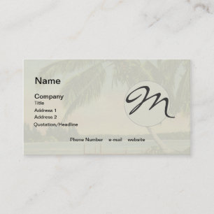Vintage Coconut Palms Tropical Breeze Sunset Business Card
