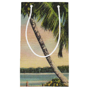 Vintage Coconut Palms Tropical Breeze Sunset Small Gift Bag