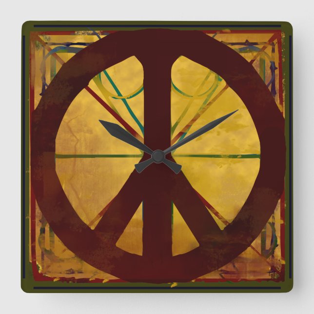 Vintage Codex Peace Sign Wall Clock (Front)