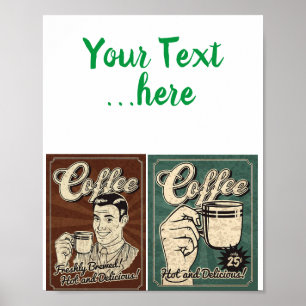Vintage Coffee Ad Poster Layout Idea