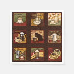 Vintage Coffee Ads Paper Napkins