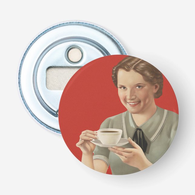 Vintage Coffee Advertisement Bottle Opener (Front)