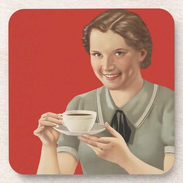Vintage Coffee Advertisement Coaster (Front)