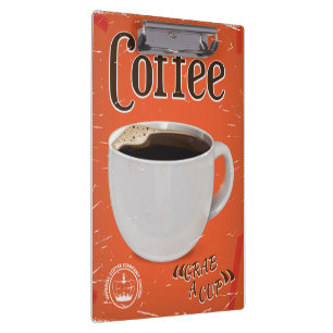 Vintage Coffee Advertisement Poster Clipboard