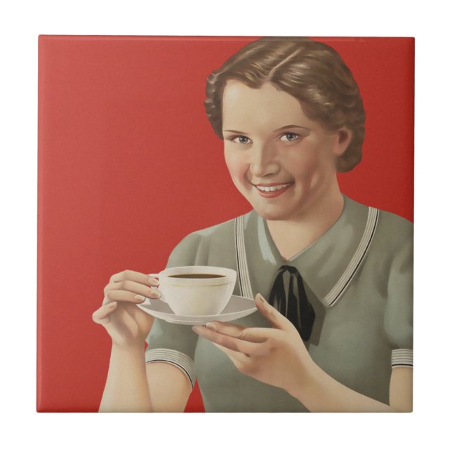 Vintage Coffee Advertisement Tile (Front)