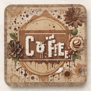Vintage Coffee and flowers Coaster