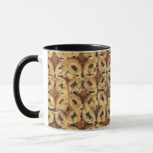Vintage Coffee Bean Geometric Batik Pattern Mug