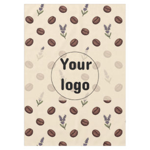 Vintage Coffee Beans and Lavender Cafe Branding Tablecloth