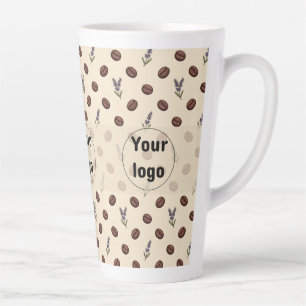 Vintage Coffee Beans and Lavender Seamless Pattern Latte Mug