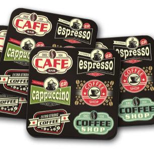 Vintage Coffee Brands  Coffee Cork Coaster Set