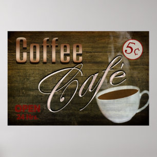 VINTAGE COFFEE CAFE' POSTER