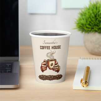 Vintage Coffee Cup Custom Cafe Brand