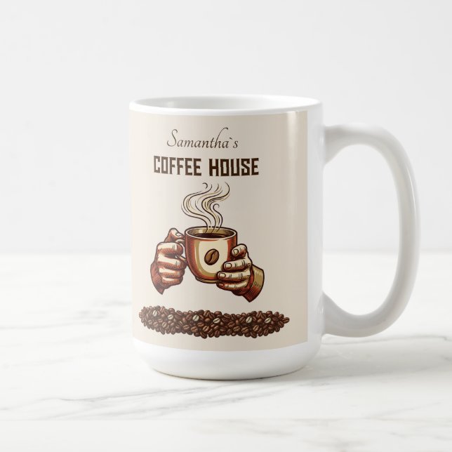 Vintage Coffee Cup Custom Cafe Brand (Right)