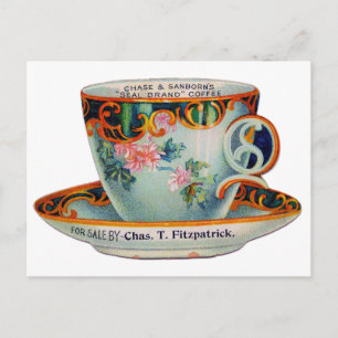 Vintage Coffee Cup Postcard
