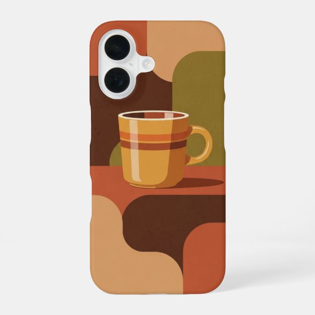 Vintage Coffee Cup Poster iPhone 16 Case (Back)