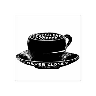 Vintage Coffee Cup  Rubber Stamp