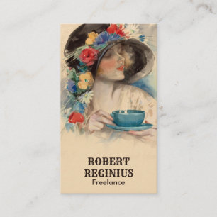 Vintage Coffee Drink Art Business Card