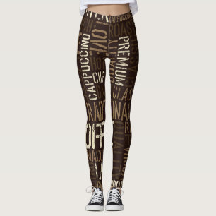 Vintage Coffee Experience Seamless Pattern Leggings