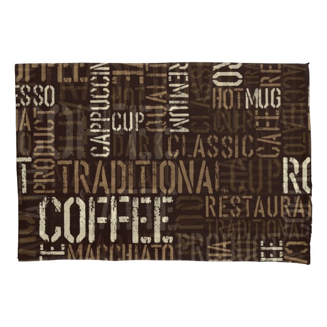 Vintage Coffee Experience Seamless Pattern Pillowcase (Front)
