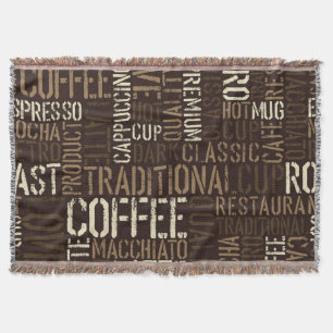 Vintage Coffee Experience Seamless Pattern Throw Blanket