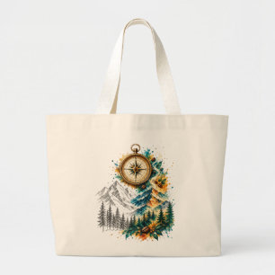 Vintage Coffee Explorer Mountain Tote Bag