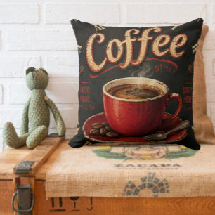 Vintage Coffee Good Ideas Start Here Rustic Cushion
