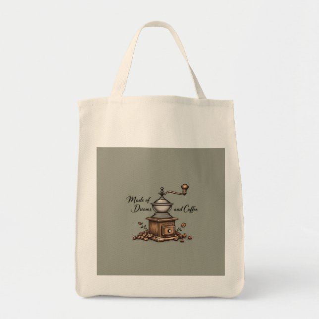 Vintage Coffee Grinder Design Tote Bag (Front)
