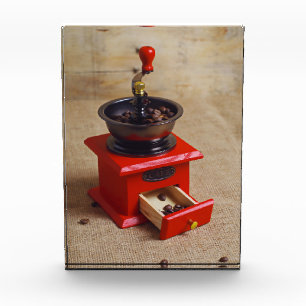 Vintage coffee grinder photo block
