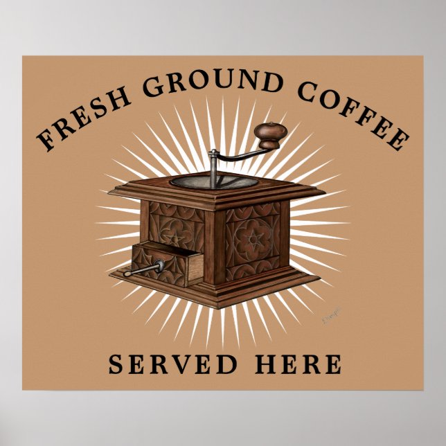 Vintage Coffee Grinder Poster (Front)