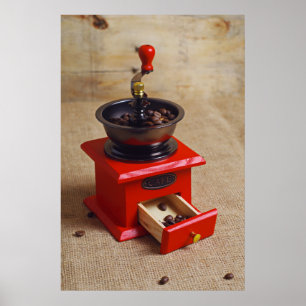 Vintage coffee grinder poster