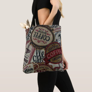 Vintage Coffee Labels Tote Bag