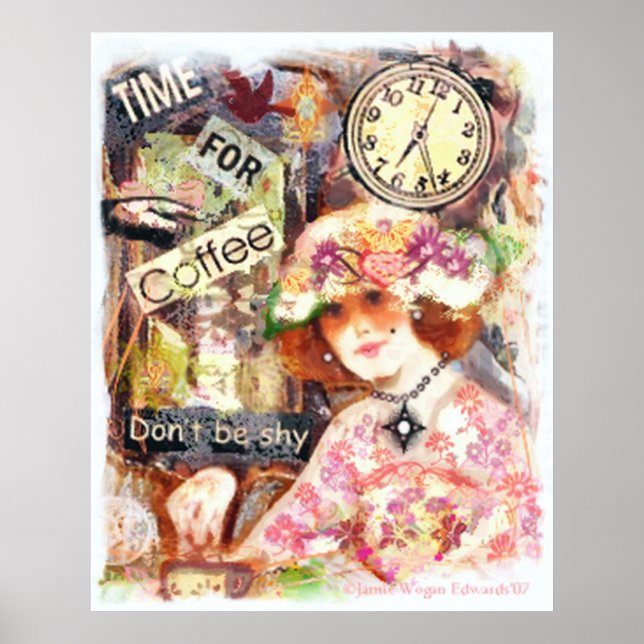 Vintage Coffee Lady Art Print (Front)