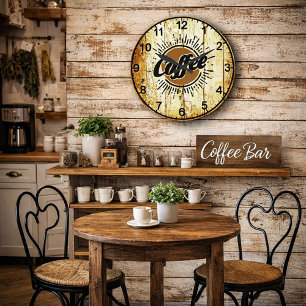 Vintage coffee large clock