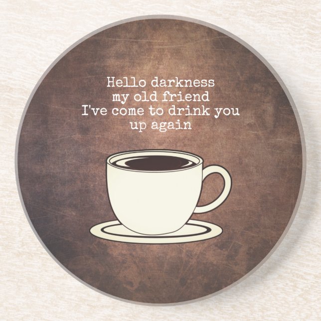 Vintage Coffee Lover Funny Quote Coaster (Front)