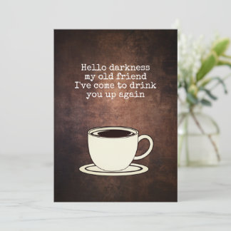 Vintage Coffee Lover Funny Quote Invitation