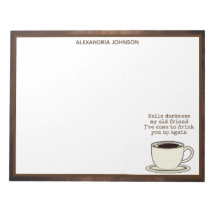 Vintage Coffee Lover Funny Quote Notepad