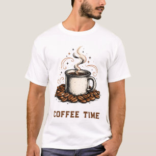 Vintage Coffee Lover T-Shirt Retro Enamel Camp M