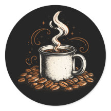 Vintage Coffee Mug Sticker | Retro Coffee Lover Vi