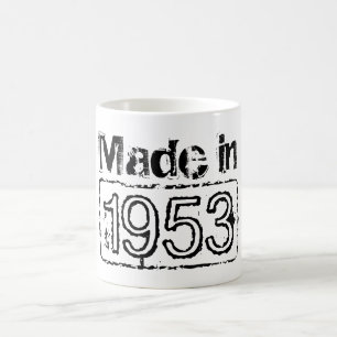 Vintage coffee mug with custom birth year   1953