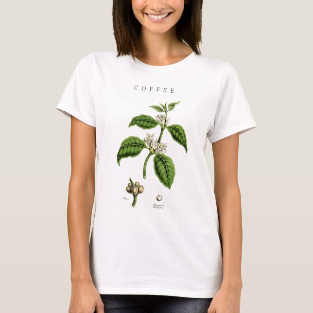 Vintage Coffee Plant Illustration T-Shirt (Front)
