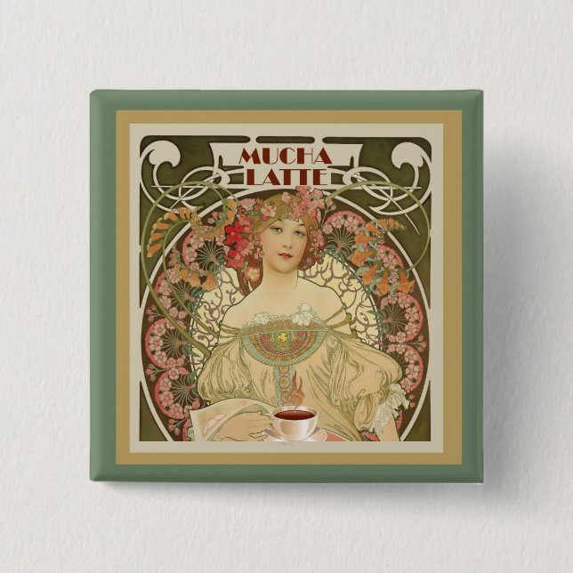 Vintage Coffee Poster Button (Front)